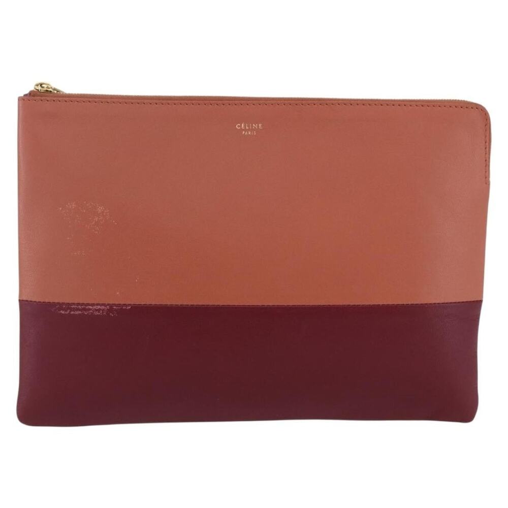 Celine Leather Pouch Red